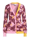 Z.o.e. Zone Of Embroidered Z. O.e. Zone Of Embroidered Woman Cardigan Burgundy Size L Viscose, Polyamide