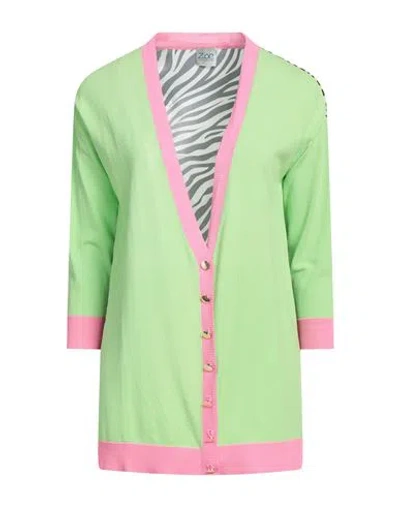 Z.o.e. Zone Of Embroidered Z. O.e. Zone Of Embroidered Woman Cardigan Lime Green Size S Viscose, Polyamide, Polyester