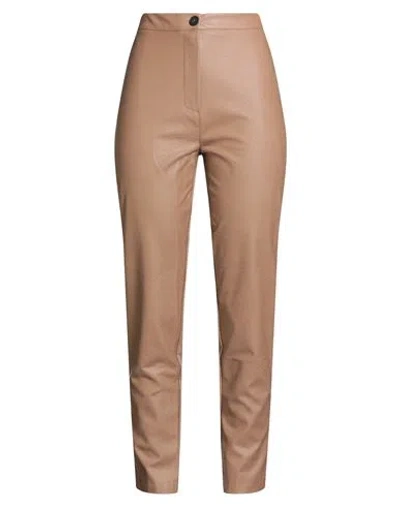 Z.o.e. Zone Of Embroidered Z. O.e. Zone Of Embroidered Woman Pants Light Brown Size L Polyurethane, Viscose, Nylon