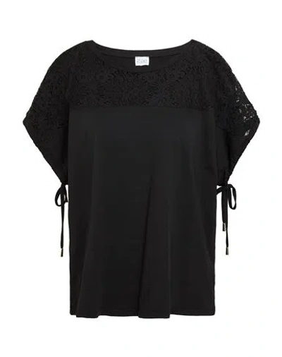 Z.o.e. Zone Of Embroidered Z. O.e. Zone Of Embroidered Woman T-shirt Black Size M Cotton