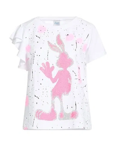 Z.o.e. Zone Of Embroidered Z. O.e. Zone Of Embroidered Woman T-shirt White Size M Cotton, Elastane