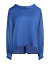 Z.o.e. Zone Of Embroidered Z. O.e. Zone Of Embroidered Woman Top Blue Size L Viscose In Blue
