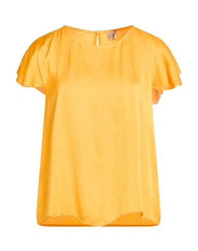 Z.o.e. Zone Of Embroidered Z. O.e. Zone Of Embroidered Woman Top Orange Size L Viscose In Yellow