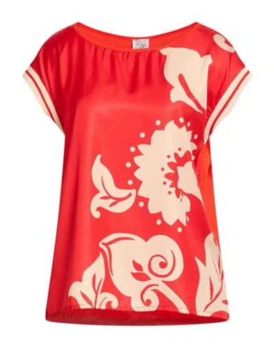 Z.o.e. Zone Of Embroidered Z. O.e. Zone Of Embroidered Woman Top Tomato Red Size Xl Viscose, Elastane, Polyester