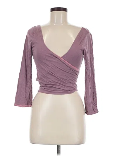 Pre-owned Zoey 3/4 Sleeve Top Purple Sweetheart Neckline Tops