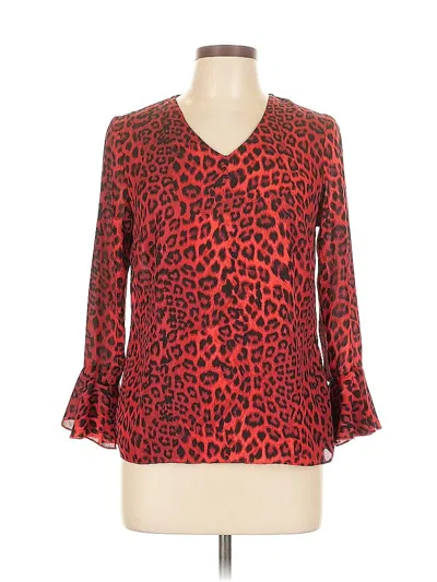 Pre-owned Zoey & Leelo 3/4 Sleeve Blouse In Red
