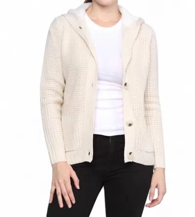 Zoey Knit Button Sweater Cardigan In Cream In White