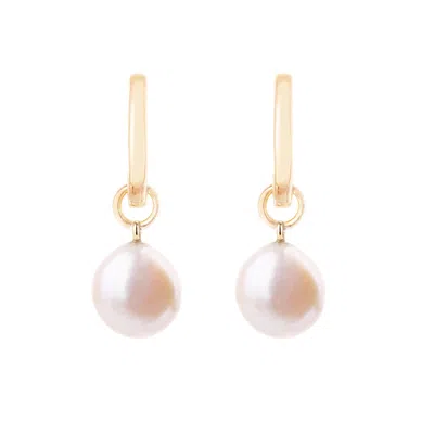Zohreh V. Jewellery Women's Baroque Pearl Hoop Earrings 9k Gold