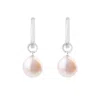 Zohreh V. Jewellery Women's Baroque Pearl Hoop Earrings Sterling Silver In Silver