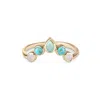 Zohreh V. Jewellery Women's Blue / Gold Semi-precious Stone Hugging Ring 9k Gold
