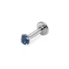 Zohreh V. Jewellery Women's Blue Mini Sapphire Solitaire Flat Back Earring 14k White Gold In Blue