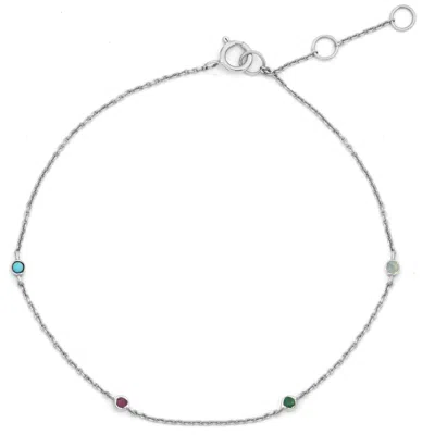 Zohreh V. Jewellery Women's Blue / Pink / Purple Gemstone Station Bracelet Sterling Silver