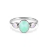 Zohreh V. Jewellery Women's Blue / Silver Chrysoprase & Moonstone Ring Sterling Silver