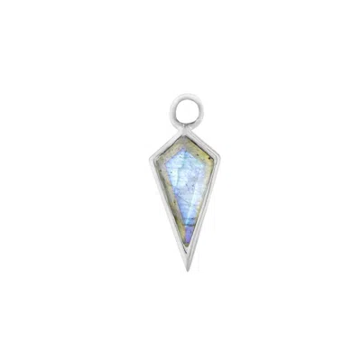Zohreh V. Jewellery Women's Blue / Silver Labradorite Rhombus Earring Charm Sterling Silver In Multi