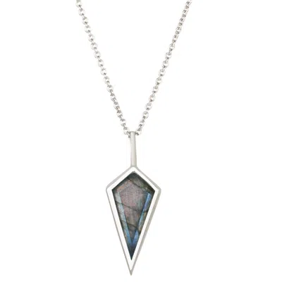 Zohreh V. Jewellery Women's Blue / Silver Labradorite Rhombus Pendant Sterling Silver In Multi