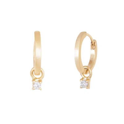 Zohreh V. Jewellery Women's Diamond Charm Hoop Earrings 9k Gold
