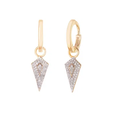 Zohreh V. Jewellery Women's Diamond Rhombus Hoop Earrings 9k Gold