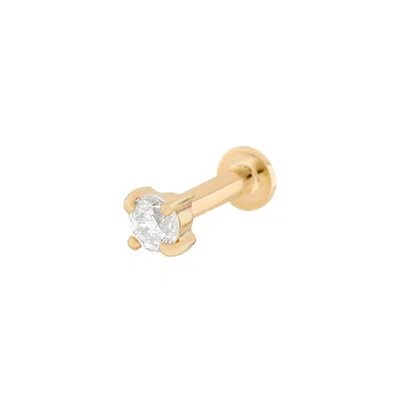 Zohreh V. Jewellery Women's Diamond Solitaire Flat Back Earring Solid 9k Gold