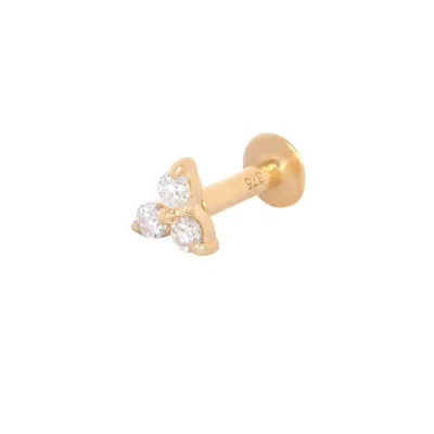 Zohreh V. Jewellery Women's Diamond Trilogy Flat Back Earring - 9k Gold