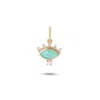Zohreh V. Jewellery Women's Gold / Blue Amazonite, Diamond & Moonstone Eye Pendant 9k Gold