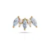 Zohreh V. Jewellery Women's Gold / Blue Aquamarine & Diamond Flat Back Earring 14k Gold