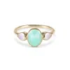 Zohreh V. Jewellery Women's Gold / Blue Chrysoprase & Moonstone Ring 9k Gold