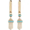 Zohreh V. Jewellery Women's Gold / Blue Limited Edition Aztec Turquoise Hoop Earrings 9k Gold In Multi