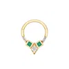 Zohreh V. Jewellery Women's Gold / Green Emerald & Diamond Daith Hoop Earring 9k Gold In Multi