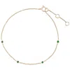 Zohreh V. Jewellery Women's Gold / Green Emerald Station Bracelet 9k Gold