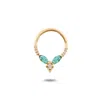 Zohreh V. Jewellery Women's Gold / Green Green Tourmaline & Diamond Daith Hoop 9k Gold