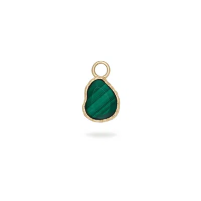 Zohreh V. Jewellery Women's Gold / Green Malachite Pebble Earring Charm 9k Gold In Multi