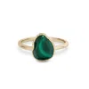 Zohreh V. Jewellery Women's Gold / Green Malachite Pebble Ring 9k Gold