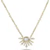 Zohreh V. Jewellery Women's Gold / Neutrals Moonstone & White Sapphire Sunburst Necklace 9k Gold