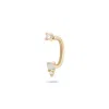 Zohreh V. Jewellery Women's Gold / Neutrals Opal & Diamond U Bar Earring 14k Gold