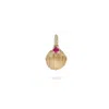 Zohreh V. Jewellery Women's Gold / Red Ruby Shell Pendant 9k Gold