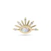 Zohreh V. Jewellery Women's Gold / White Moonstone & White Sapphire Sunburst Flat Back Earring 9k Gold In Multi