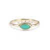 Zohreh V. Jewellery Women's Green Amazonite & Lab Grown Diamond Eye Ring 9k Gold