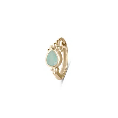 Zohreh V. Jewellery Women's Green / Blue Amazonite Boho Huggie Hoop Earring 9k Gold In Multi