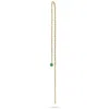 Zohreh V. Jewellery Women's Green Emerald Threader Stud Earring 9k Gold