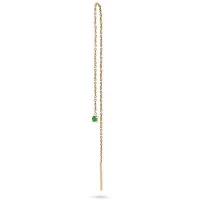 Zohreh V. Jewellery Women's Green Emerald Threader Stud Earring 9k Gold
