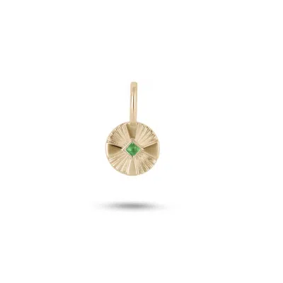 Zohreh V. Jewellery Women's Green Mini Emerald Coin Pendant 9k Gold