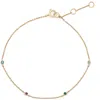 Zohreh V. Jewellery Women's Green / Pink / Purple Gemstone Station Bracelet 9k Gold