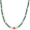 Zohreh V. Jewellery Women's Green / Pink / Purple Pink Quartz, Citrine & Malachite Beaded Necklace Sterling Silver