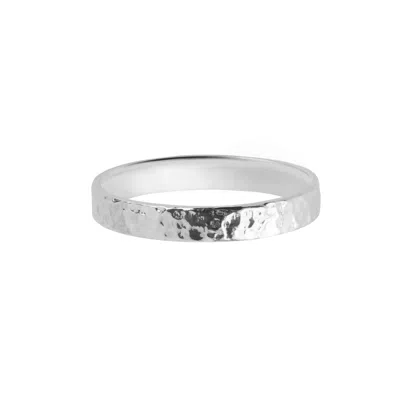 Zohreh V. Jewellery Women's Hammered Band Ring Sterling Silver