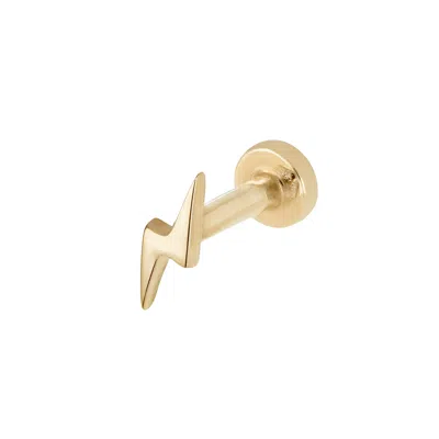 Zohreh V. Jewellery Women's Lightning Bolt Flat Back Earring 9k-gold