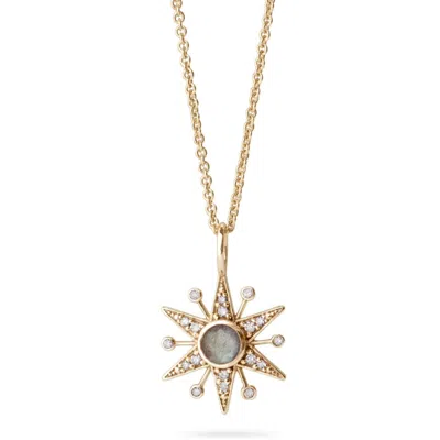 Zohreh V. Jewellery Women's Limited Edition Diamond & Labradorite Star Pendant 9k Gold