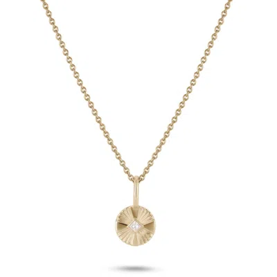 Zohreh V. Jewellery Women's Mini Diamond Coin Pendant 9k Gold