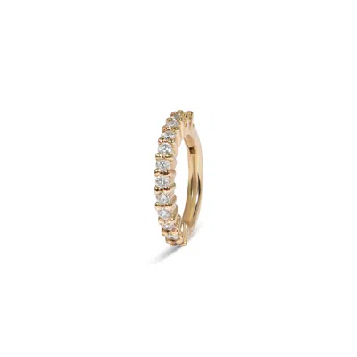 Zohreh V. Jewellery Women's Mini Diamond Eternity Seamless Huggie Hoop Earring 9k Gold