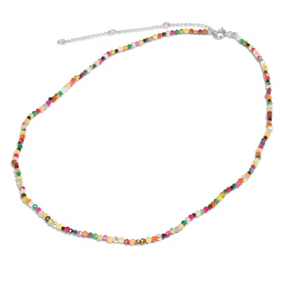 Zohreh V. Jewellery Women's Multi Semi-precious Stone Beaded Necklace Sterling Silver
