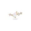Zohreh V. Jewellery Women's Opal & Diamond Crawler Flat Back Earring 14k Gold